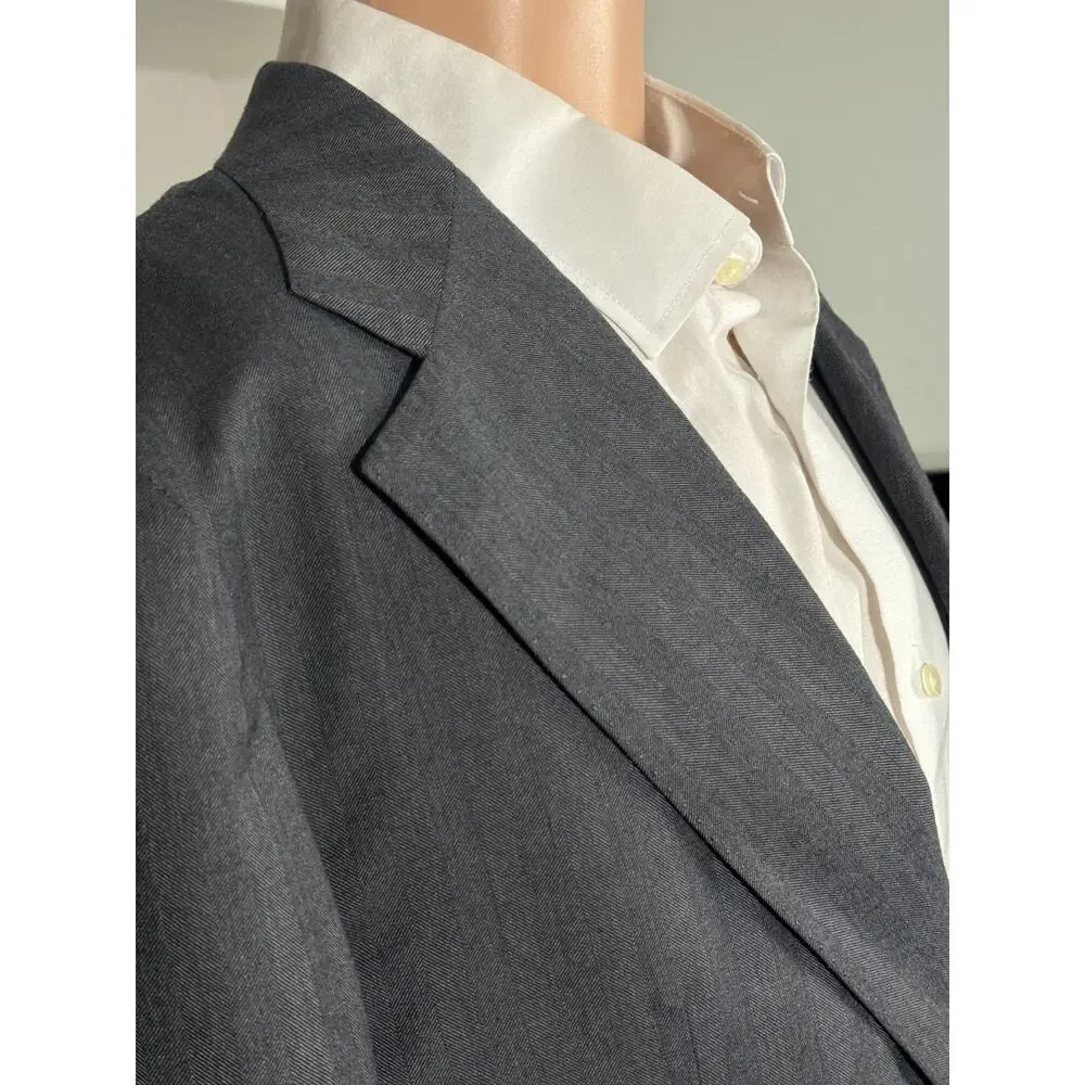 Brunello Cucinelli Charcoal Gray Herringbone 2 piece Suit 50EU 40R 34x28